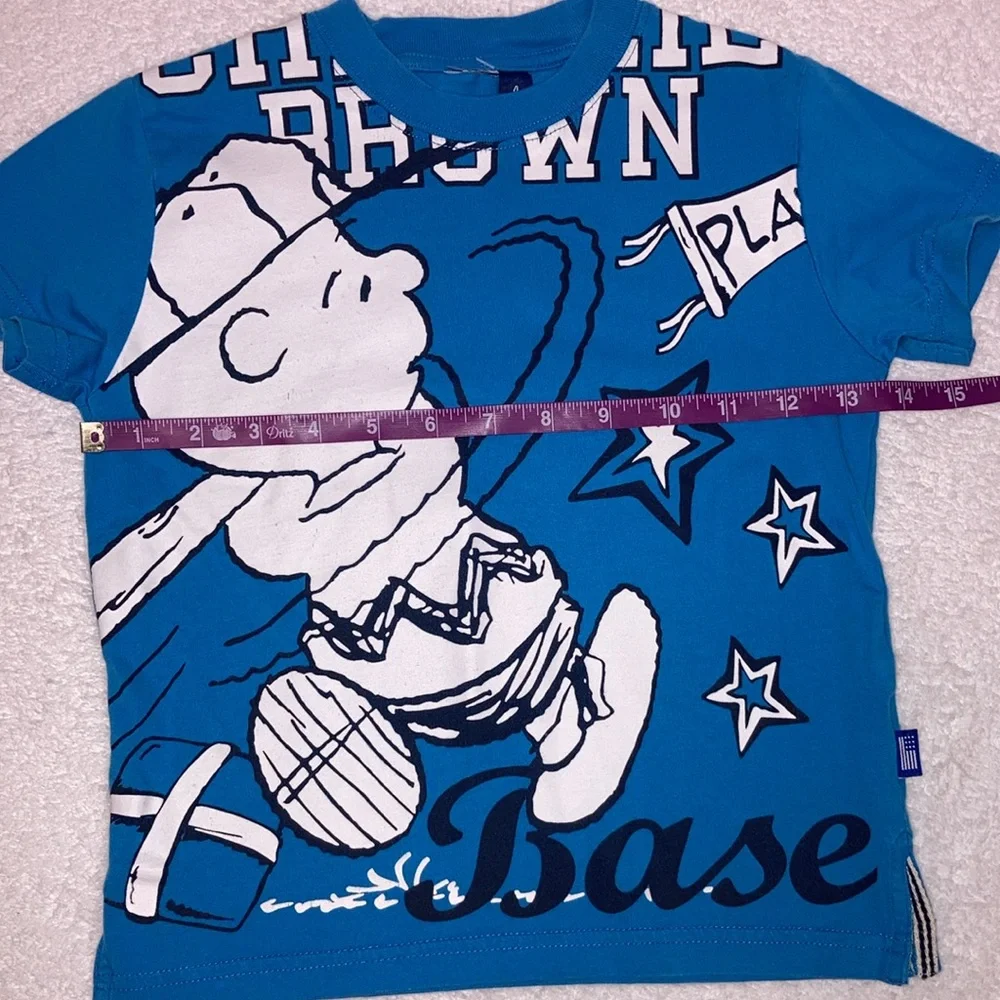 Charlie Brown baseball peanuts snoopy Woodstock short sleeve tee size 4